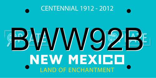 BWW92B New Mexico License Plate