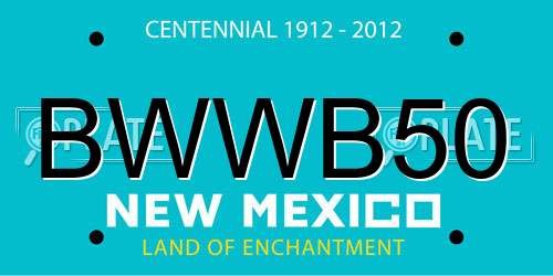 BWWB50 New Mexico License Plate