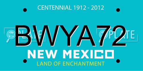 BWYA72 New Mexico License Plate