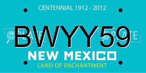 BWYY59 New Mexico License Plate