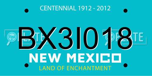 BX3I018 New Mexico License Plate