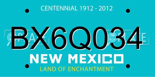 BX6Q034 New Mexico License Plate
