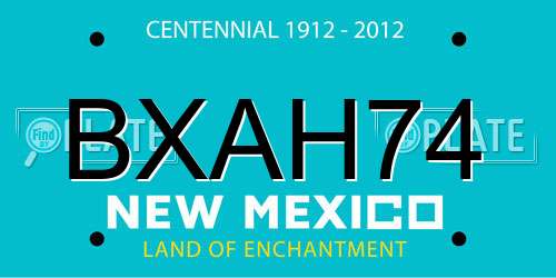 BXAH74 New Mexico License Plate