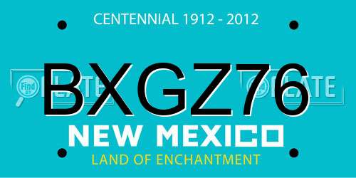 BXGZ76 New Mexico License Plate