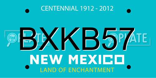 BXKB57 New Mexico License Plate