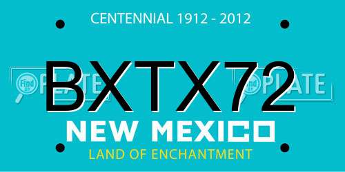BXTX72 New Mexico License Plate