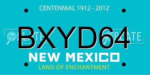 BXYD64 New Mexico License Plate