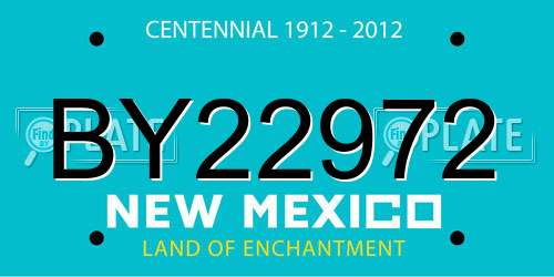 BY22972 New Mexico License Plate