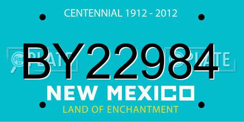 BY22984 New Mexico License Plate