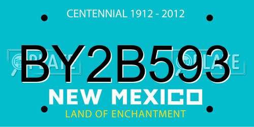 BY2B593 New Mexico License Plate