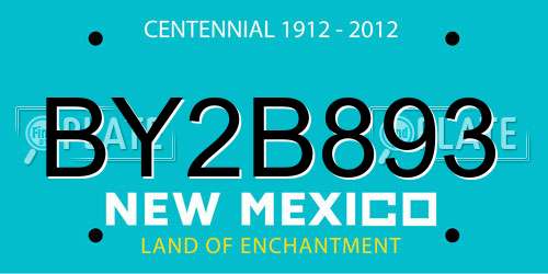 BY2B893 New Mexico License Plate