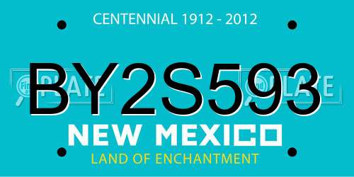BY2S593 New Mexico License Plate