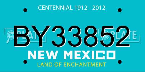 BY33852 New Mexico License Plate