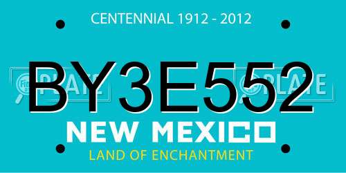 BY3E552 New Mexico License Plate