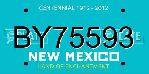BY75593 New Mexico License Plate