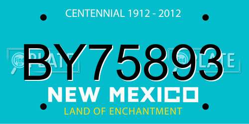 BY75893 New Mexico License Plate