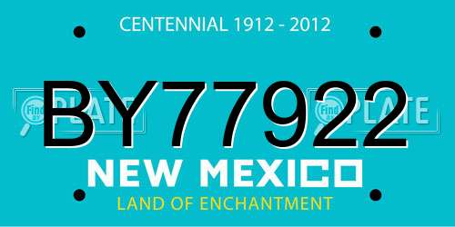 BY77922 New Mexico License Plate