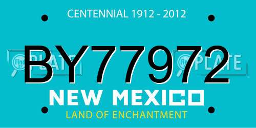 BY77972 New Mexico License Plate