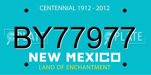 BY77977 New Mexico License Plate