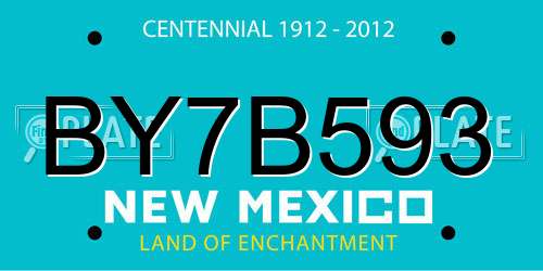 BY7B593 New Mexico License Plate