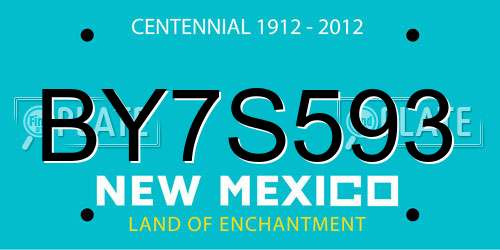 BY7S593 New Mexico License Plate