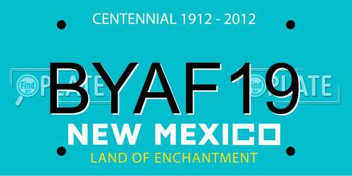 BYAF19 New Mexico License Plate