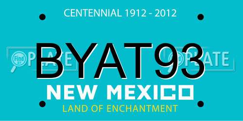 BYAT93 New Mexico License Plate