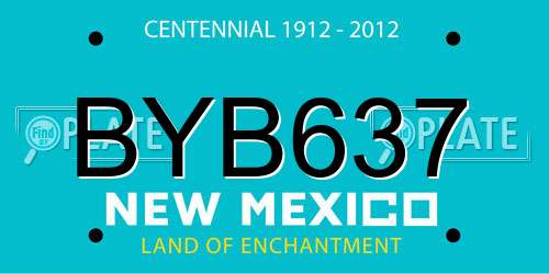 BYB637 New Mexico License Plate