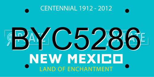 BYC5286 New Mexico License Plate