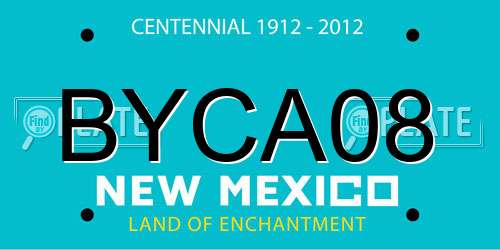 BYCA08 New Mexico License Plate