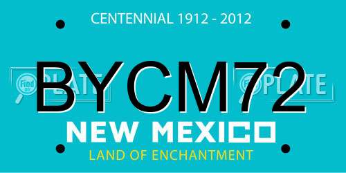 BYCM72 New Mexico License Plate