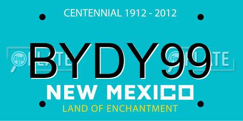BYDY99 New Mexico License Plate