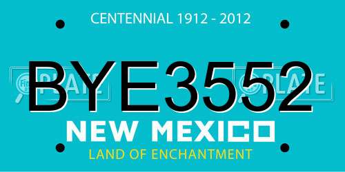 BYE3552 New Mexico License Plate