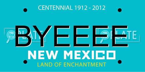 BYEEEE New Mexico License Plate