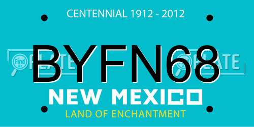 BYFN68 New Mexico License Plate