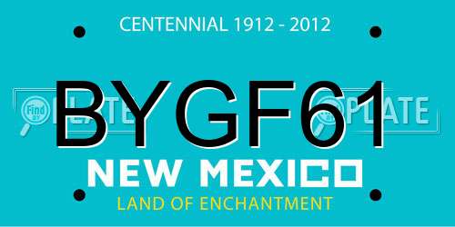 BYGF61 New Mexico License Plate