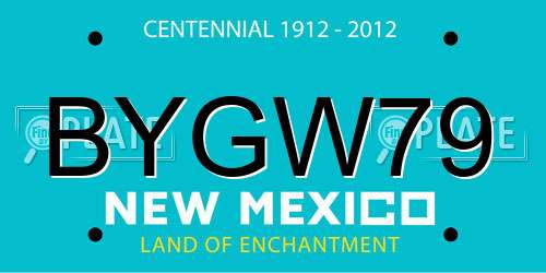 BYGW79 New Mexico License Plate