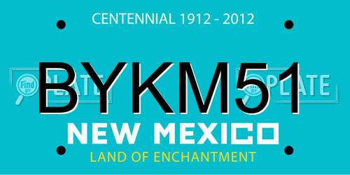 BYKM51 New Mexico License Plate