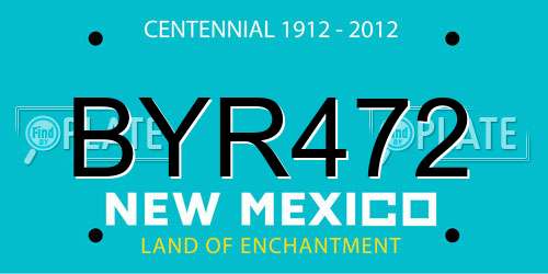 BYR472 New Mexico License Plate