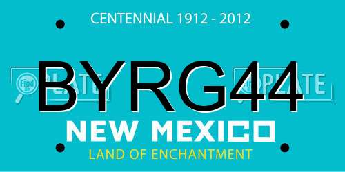 BYRG44 New Mexico License Plate