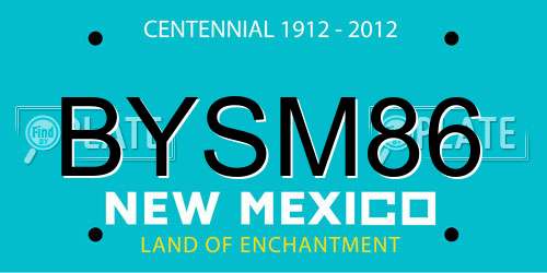 BYSM86 New Mexico License Plate