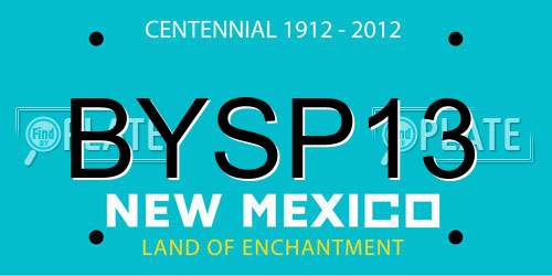 BYSP13 New Mexico License Plate
