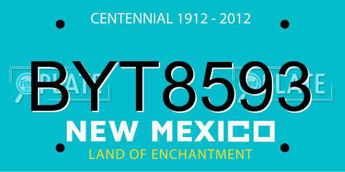 BYT8593 New Mexico License Plate