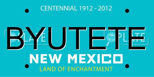 BYUTETE New Mexico License Plate