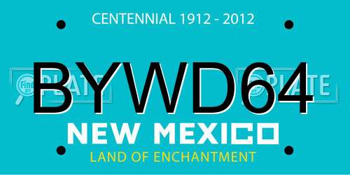 BYWD64 New Mexico License Plate