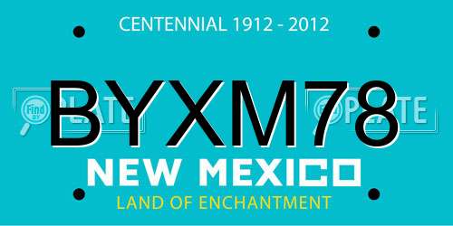 BYXM78 New Mexico License Plate