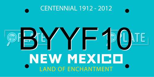 BYYF10 New Mexico License Plate