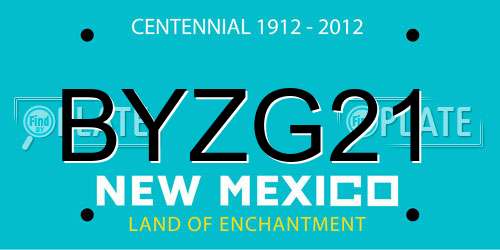 BYZG21 New Mexico License Plate