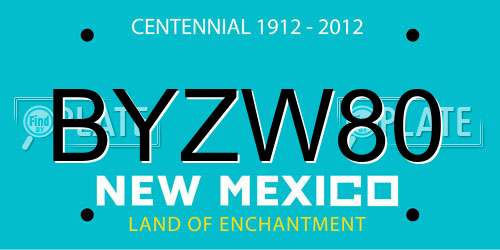 BYZW80 New Mexico License Plate