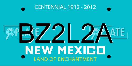 BZ2L2A New Mexico License Plate